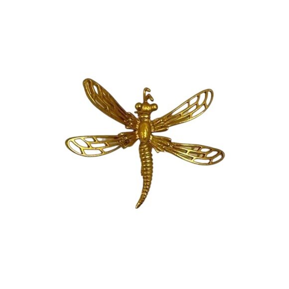 Vintage Jewelry - Vintage Dragonfly Brooch ANTIQUE GOLD